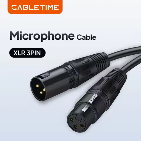 CABLETIME XLR Cable Microphone Sound Cannon Plug Guitar Cable XLR Extension Cable for Audio Mixer Am