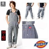 【美國Levis專賣】Dickies Mens Bib Overall 藍條紋 連身褲 寬鬆 直筒褲工作褲30-44腰