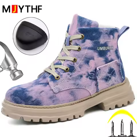 New Work Boots Women Puncture-Proof Safety Boots Steel Toe Shoes Protection Boots Indestructible Sho