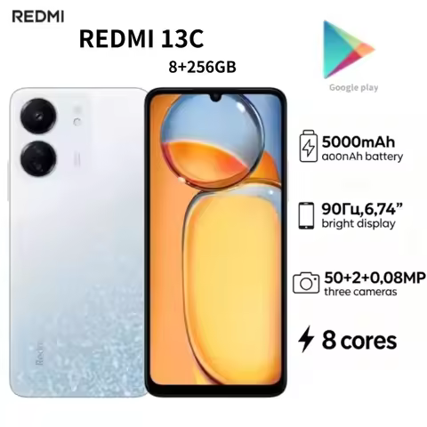 2026 Latest Model Redmi 13C Global Version Premium Smartphone 8GB+256GB Large Storage 6.74 Inch HD D