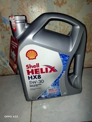 Oli Shell Helix HX8 Sae 5W-30 Full Synthetic (4L).Oli Shell Mobil .Original tembus bercode Centang H