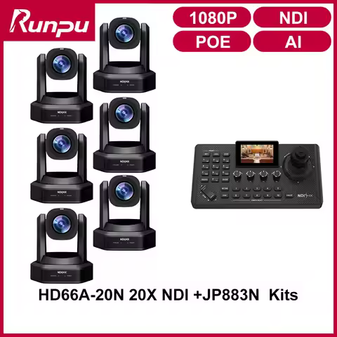 1-6pcs NDI PTZ Camera 20X Optical Zoom SDI HDMi USB3.0 POE 1pcs Ptz NDI controller 4D Joystick for C