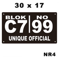 Custom Acrylic House Number 30x17 Large NR4 Acrylic House Number/