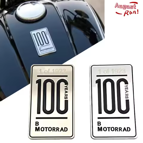 100 Years Motorcycle 3D Wire Drawing Metal Sticker Oil Box Decoration Fuel Tank Trim Cover For BMW R