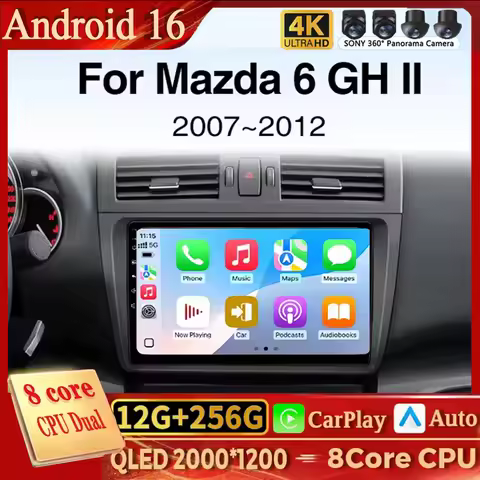 For Mazda 6 GH 2008 - 2012 Android 16 Carplay Car Radio Multimedia Video Player Navigation GPS Head 