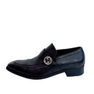 【二手】GUCCI商務皮鞋，24.5碼，雙G互扣設計，黑色