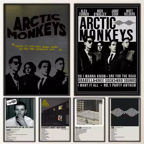 Arctic Monkeys Music Album Poster Fancy Wall Sticker for Living Room Bar Vintage Decorative Painting