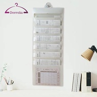 [deevoka] Hanging Wall File Organizer File Folder Organizer with 6 Pockets for A4 Size Paper