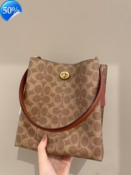 Willow Bucket Bag for Women Classic Old Flower Underarm Bag Denim Shoulder Bag Tote Bag for Women