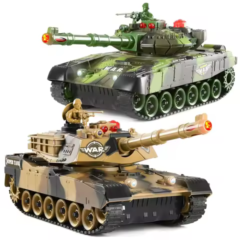 2 PACK RC tanks 2.4G Fighting Battle Tanks with LED Life Indicators Realistic Sounds Remote Control 