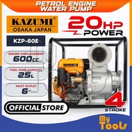 Mytools KAZUMI JAPAN KZP-60E Petrol Engine Water Pump 6" 20HP (Electric Start) Japan Technology