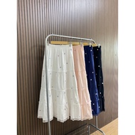 KATUN FAYE EMBROIDERED COTTON SKIRT