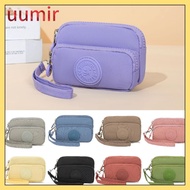 UUMIR ไม่ซึมน้ำ กระเป๋าเหรียญ สีพื้น พร้อมพวงกุญแจ กระเป๋าสตางค์พวงกุญแจ แบบพกพา ทนทานต่อการสึกหรอ ก