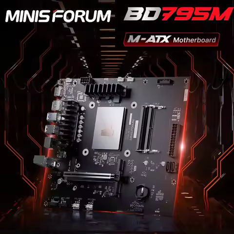 MINISFORUM BD795M AMD Ryzen 9 7945HX M-ATX Motherboard Form Factor (240x220x1.6 mm) Desktop Host Gam