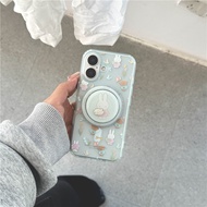 ¥ iPhone 16 Pro max 15 Pro max Rabbit pattern TPU material A scrub skin magnet Phone case