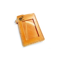 Name Tag Id Kulit Sapi Warna Tan Logo Waskita - Tempat Id Card. Gantungan Id Card -