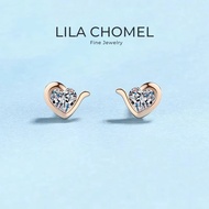 High sale Heart Style 18K Rose Gold Stud Earrings for Women Moissanite Diamond 0.6ct Daughter Birthd