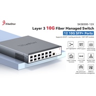 XikeStor SKS8300-12X Layer 3 Managed Switch, 12 Port 10G SFP+ Fiber Switch, Realtek 9313 Chip, WEB &
