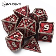 YANSHEGNYI Dragon Pattern Metal Dice, Polyhedral Dice Set for Role Playing Game, Pathfinder, D & D D