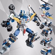 🚓Enlightenment Building Block Robot Voltron Superset Transformation Combination Mecha Combination Boys' Assembly Toy Gif