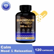 Omilay Magnesium 5 in 1 Complex Capsule Support Heart Sleep Magnesium Glycinate Capsules