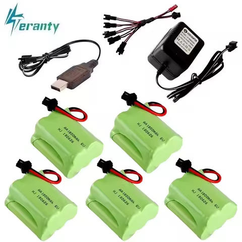 (SM Plug) Ni-MH 6v 1800mah Battery For Rc toys Cars Tanks Robots Boats Guns 5* AA 6v Rechargeable Ba