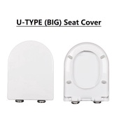 SC-01 Heavy Duty D-Shape Soft Close Toilet Seat Cover With Adjustable Hinge U Shape Penutup Mangkuk Tandas .