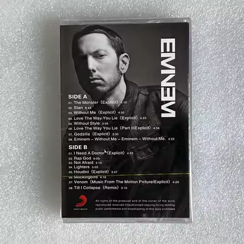 Rap Eminem Slim Shady Music Tape Without Me Album Houdini Cassettes Cosplay Recorder Walkman Car Sou