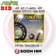 YAMAHA MT09 TRACER SPROCKET MT09 SET SUNSTAR DID XRING 525VX3 G&B 110ZB [2014 ~]