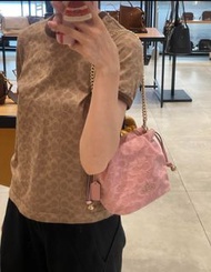 Coach FAYE 經典丹寧布迷你拉繩包 單肩包