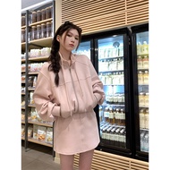 2025 Autumn Korean Style Zipper Short Jacket & Skirt Set - Fashionable Fall Outfit