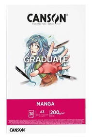 สมุด GRADUATE Manga 200g. ผิว Lisse Glatt 30 เเผ่น (สันกาวด้านสั้น) มีให้เลือก 2 ขนาด