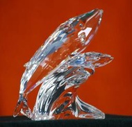 奧地利施華洛世奇 SWAROVSKI 水晶雕刻藝術品 海洋系列_1992年集會員 限量收藏品_ 鯨魚母子 Whales