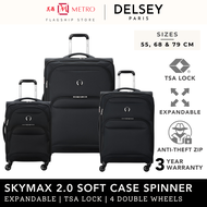 Delsey Paris Skymax 2.0 4 Double Wheels Expandable Soft Case Luggage with Zip Securitech 2 &amp; TSA Lock | 55 68 79cm