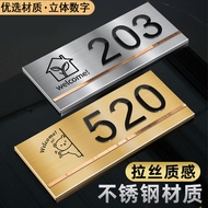 Modern House Number House Plate Stainless steel 304 House number plate Metal Nombor Rumah 门牌 标识牌 自粘 