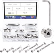 Glarks 85Pcs M6 x 16/25/ 35/45/ 55/65/ 75mm Hex Drive Socket Head Cap Bolts Screws Kit, Nickel Plate