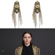 HAN Gothic Shoulder Brooch Tassels Punk Jewelry Fringe Epaulette Clothes Decors