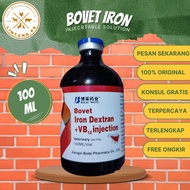 Iron Dextran + Vit B12 - Bovet Iron Dextran+ Vitamin B12 Injection - Iron Dextran 100 ml - Livestock