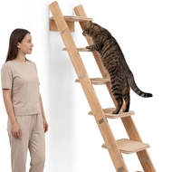 [48H Shipping] New wooden cat climbing frame, solid wood cat ladder, ladder-shaped cat climbing fram