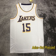 T-shirt # 15 Austin Reaves Los Angeles Lakers White Association Edition Basketball Hot Pressed Jerse