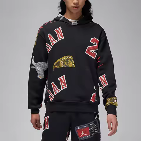 Nike genuine Jordan Men's Print Loose Hoodie FN4546-010