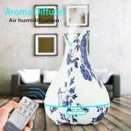 Big sale Aroma Diffuser Air Humidifier เครื่องกระจายความหอมเครื่องเพิ่มความชื้นในอากาศ LED Aroma Lamp Aromatherapy  Ultrasonic Burner Aroma Essential Oil Classic blue and white vase