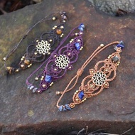 flower mandala macrame bracelet, tribal gemstone bracelet