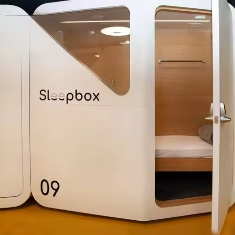 High End Electronic Coded Lock Smart Sleepbox with Single Bed 2 Door Airport Youth Hostel Capsule Ho