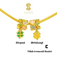 Sincere Store Emas 916 3L Bead Bunga Gantung 2C | Emas 916