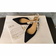 Dior 迪奧 J‘Adior 黑色露跟平底鞋/36號/98新美品