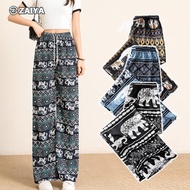 ZELLA Seluar Panjang Batik Gajah Thailand Longgar, Kain Sejuk