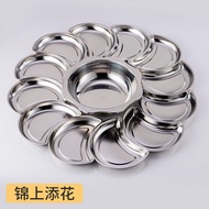 Stainless Steel Plate Moon Platter Creative Hot Pot Combination Dish Tableware Set Full Family Round