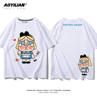 The Powerpuff Girls&crybaby Tshirt Anime cartoon pure cotton printed women's T-shirt Baju shirt