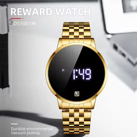 REWARD Quartz Watch for Men Luxury Gold Watch Waterproof Luminous Stainless Steel Business Men's Qua